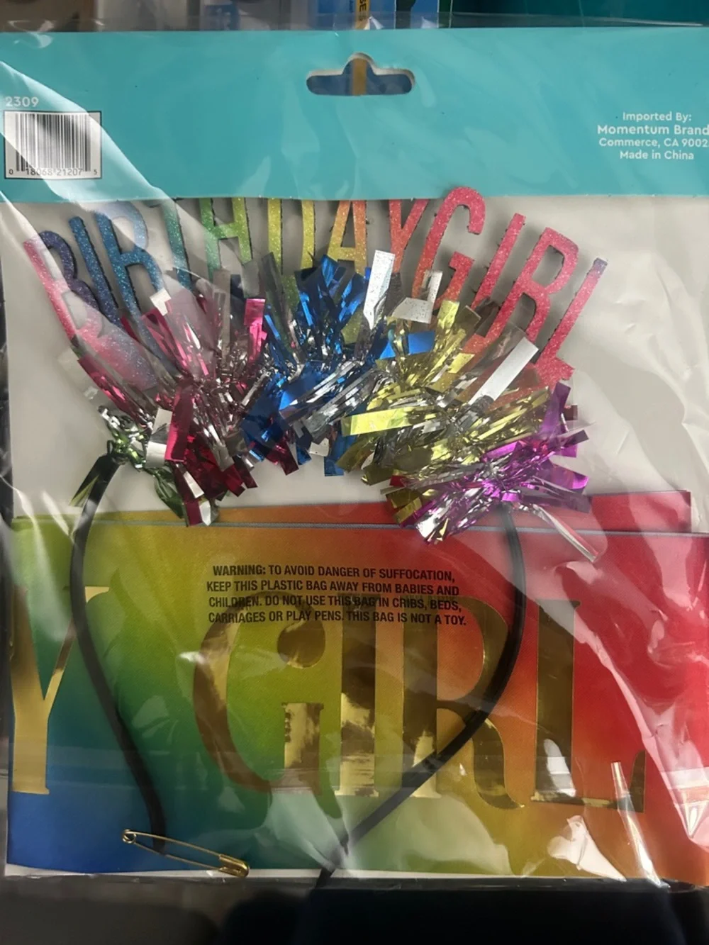 Birthday Girl Rainbow Sash and Headband Set NWT
